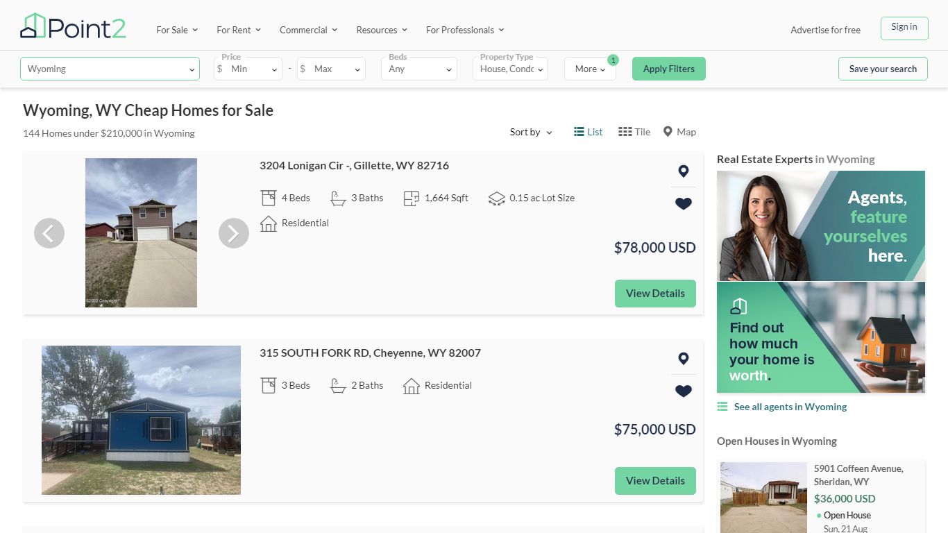 Cheap Houses for Sale in Wyoming, WY | Point2